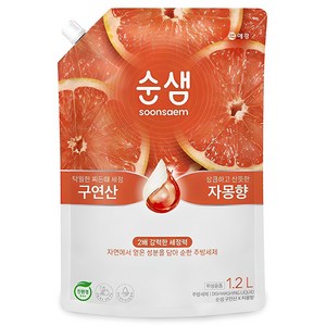 순샘 구연산 주방세제 자몽향, 1.2L, 1개