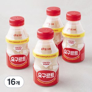 빙그레 대용량 요구르트, 280ml, 16개