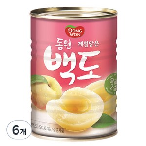 동원 백도 과일통조림, 400g, 6개