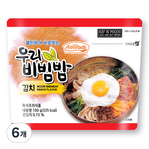 이지밥 우리비빔밥 김치, 100g, 6개