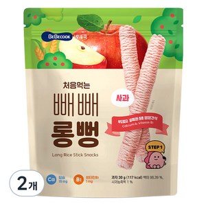 베베쿡 처음먹는 빼빼롱뻥, 30g, 2개, 사과