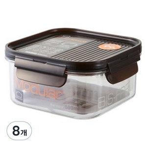 비스프리 모듈러 정사각 밀폐용기, 8개, 600ml
