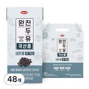 완전두유 검은콩 무가당, 190ml, 48개