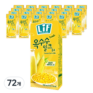 LIF 옥수수 밀크 음료, 180ml, 72개