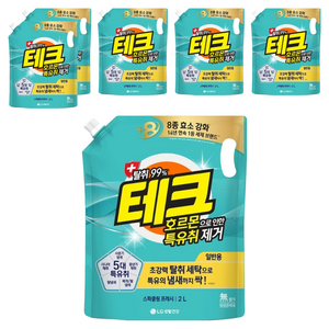테크 호르몬으로 인한 특유취제거 액상세제 리필, 2L, 6개