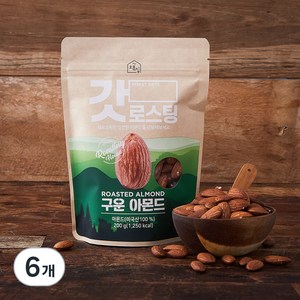 오볶집 갓 로스팅 구운아몬드, 200g, 6개