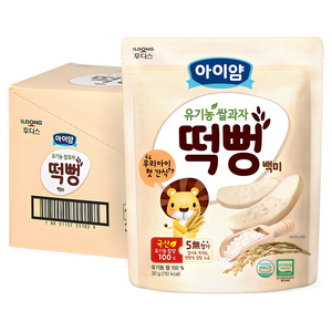 아이얌 유기농 쌀과자 떡뻥, 백미맛, 30g, 6개