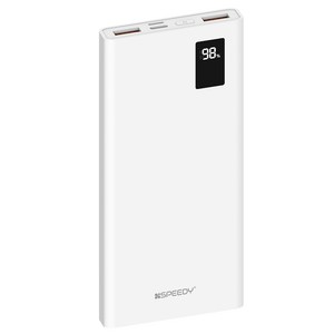 SPEEDY 슬림핏 PD 20W 고속충전 보조배터리 10000mAh 멀티단자 + 20W C타입 케이블, SPE-B2PA10DPQ, 화이트