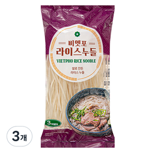 비엣포 라이스누들 3mm, 250g, 3개