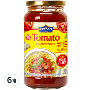 오뚜기프레스코 토마토 스파게티소스, 600g, 6개