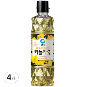 청정원 카놀라유, 500ml, 4개