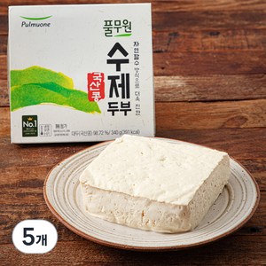 풀무원 국산콩 수제두부, 340g, 5개