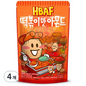 바프 떡볶이맛 아몬드, 190g, 4개