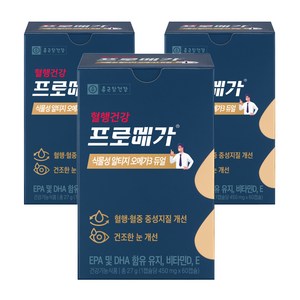 종근당건강 프로메가 식물성 알티지 오메가3 듀얼 27g, 3개, 60정