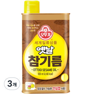 오뚜기옛날 참기름, 500ml, 3개