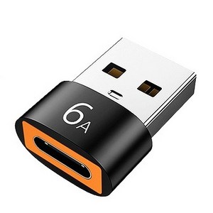 제이스마트 6A 고속 C타입 to USB A 변환젠더, 1개, 2cm, 블랙