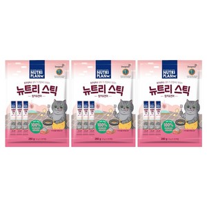 동원뉴트리플랜 고양이 뉴트리스틱 파우치, 혼합맛(참치/연어), 14g, 3개