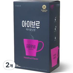 맥널티 iBrew 미니 헤이즐넛향 원두커피믹스, 200개입, 2개, 1g