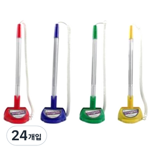 문화연필 은행 부착용 유성 스톱펜 2 0.7mm, 랜덤 발송, 24개입