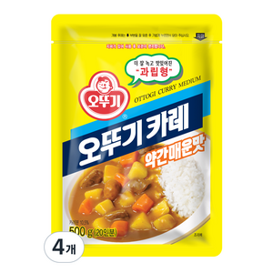 오뚜기 카레 과립형 약간매운맛, 500g, 4개