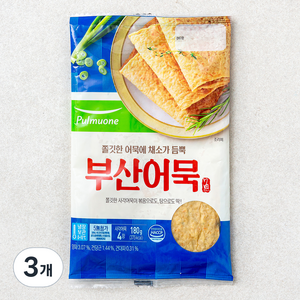 풀무원 부산어묵 4장, 180g, 3개