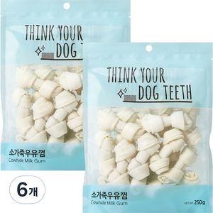 강아지 Think your dog teeth 소가죽우유껌 소형 250g 18p, 소가죽, 6개