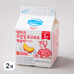 덴마크 드링킹 요구르트 복숭아, 275ml, 2개