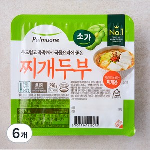 풀무원 소가 찌개두부, 290g, 6개