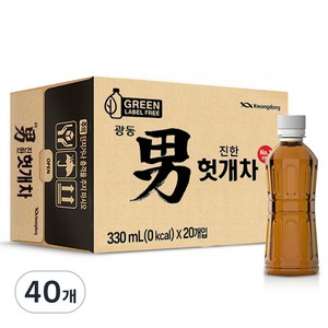 광동진한헛개차 그린 무라벨, 330ml, 40개