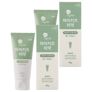 그린핑거 마이키즈 치약 3단계 불소 1000ppm 블루베리향, 60g, 2개