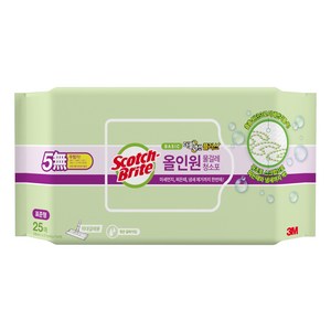 스카치브라이트 3M 올인원 베이직 더블액션 물걸레 청소포 플러스 표준형 25매, 1개