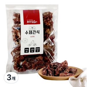 야아부르니 강아지 수제간식 대용량팩, 오리목뼈, 500g, 3개