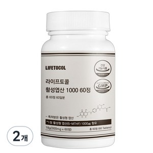 라이프토콜 활성 엽산 1000, 60정, 18g, 2개