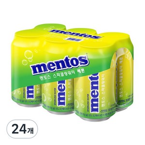 멘토스 스파클링 워터 레몬, 355ml, 24개