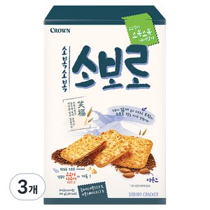 크라운 소복소복 소보로 과자, 240g, 3개