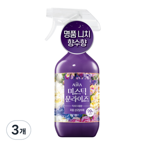 아우라 퍼퓸 섬유탈취제 미스틱 문라이즈 본품, 3개, 490ml