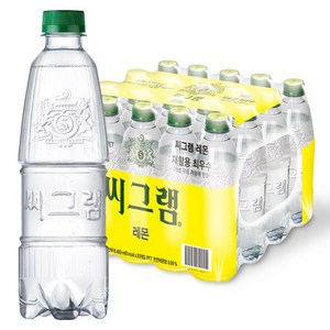 씨그램 레몬 무라벨 탄산수, 450ml, 20개