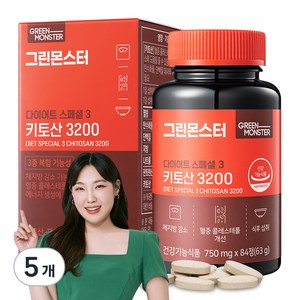 그린몬스터 다이어트 스페셜 3 키토산 3200, 84정, 5개