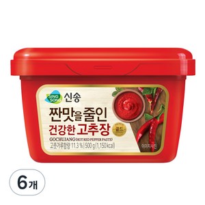 신송 짠맛을 줄인 건강한 고추장, 500g, 6개