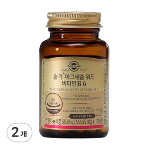 솔가 마그네슘 위드 비타민 B6, 100정, 55g, 2개