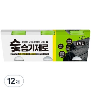 피죤 숯 습기제로 본품, 300g, 12개