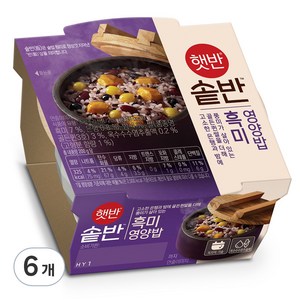 햇반 솥반 흑미영양밥, 200g, 6개