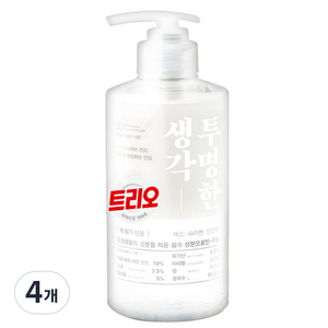 트리오 투명한생각 주방세제, 500g, 4개