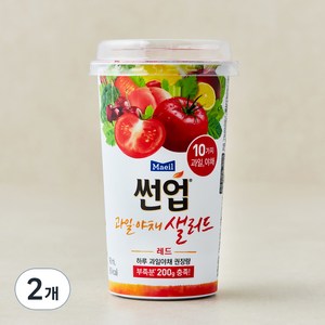 썬업 과일야채 샐러드주스 레드, 190ml, 2개