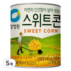 청정원 스위트콘 통조림, 340g, 5개