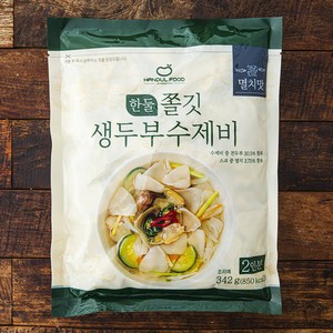 한둘푸드 쫄깃 생두부 수제비 멸치맛 2인분, 342g, 1개