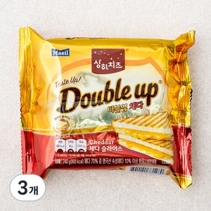 상하치즈 더블업 체다 슬라이스 치즈, 240g, 3개