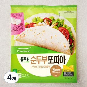 풀무원 순두부 또띠아 20cm 5입, 225g, 4개