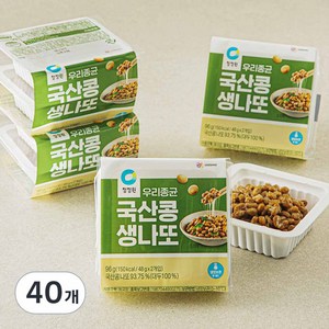 청정원 우리종균 국산콩 생나또, 48g, 40팩