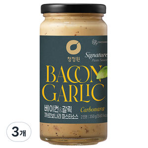 청정원 베이컨 앤 갈릭 까르보나라 파스타소스, 350g, 3개